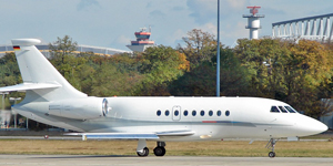 Falcon 2000 exterior for Naples charter