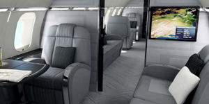 Global Express cabin for Naples charter