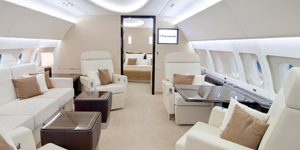 Airbus ACJ319 view for Naples charter