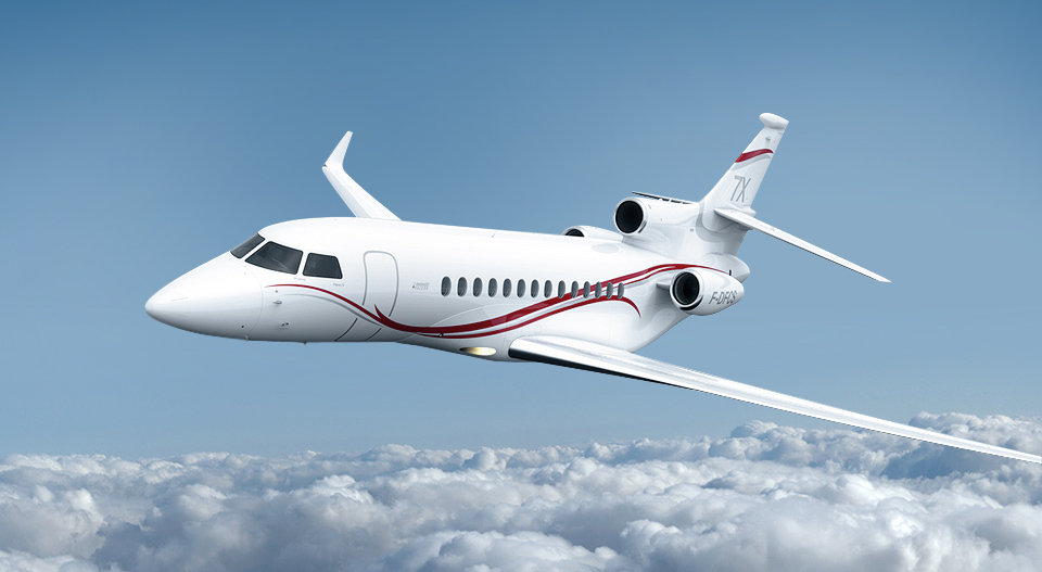 Falcon 7X view for Naples charter