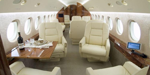 Falcon 900 cabin for Naples charter