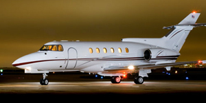 Hawker 750 view for Naples charter