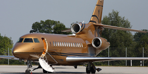 Falcon 7X view for Naples charter