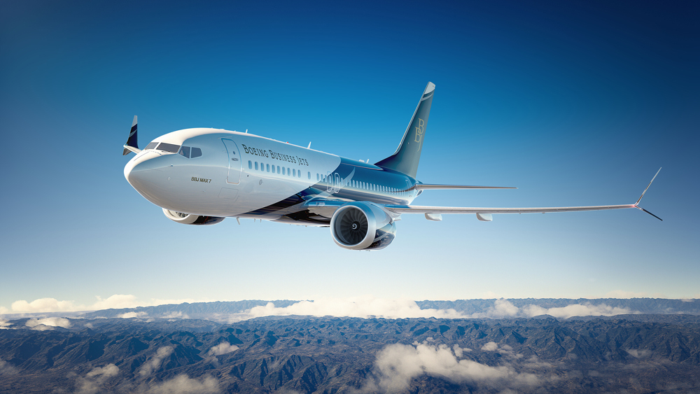 Boeing Business Jet (BBJ) view for Naples charter