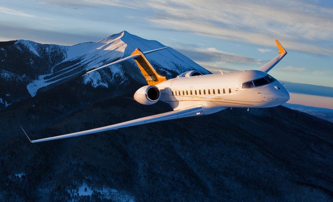 Global Express view for Naples charter