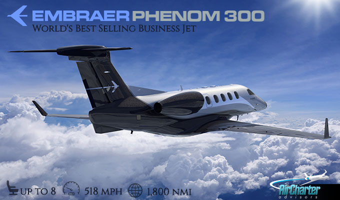Embraer Phenom 300 super light jet for Naples charter
