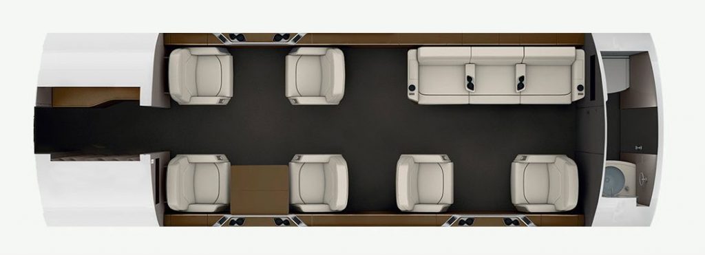 Bombardier Challenger 650 view for Naples charter