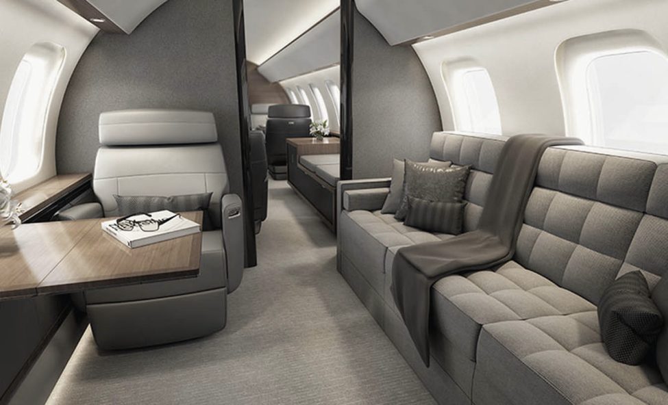 Bombardier Global 8000 cabin for Naples charter