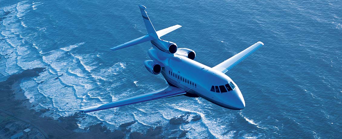 Dassault Falcon 900EX view for Naples charter