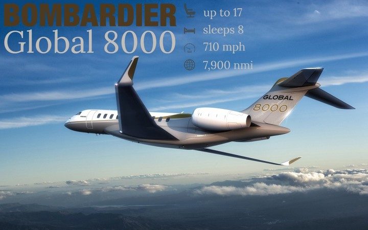 Bombardier Global 8000 long range jet for Naples charter