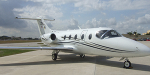 Hawker 400XP view for Naples charter