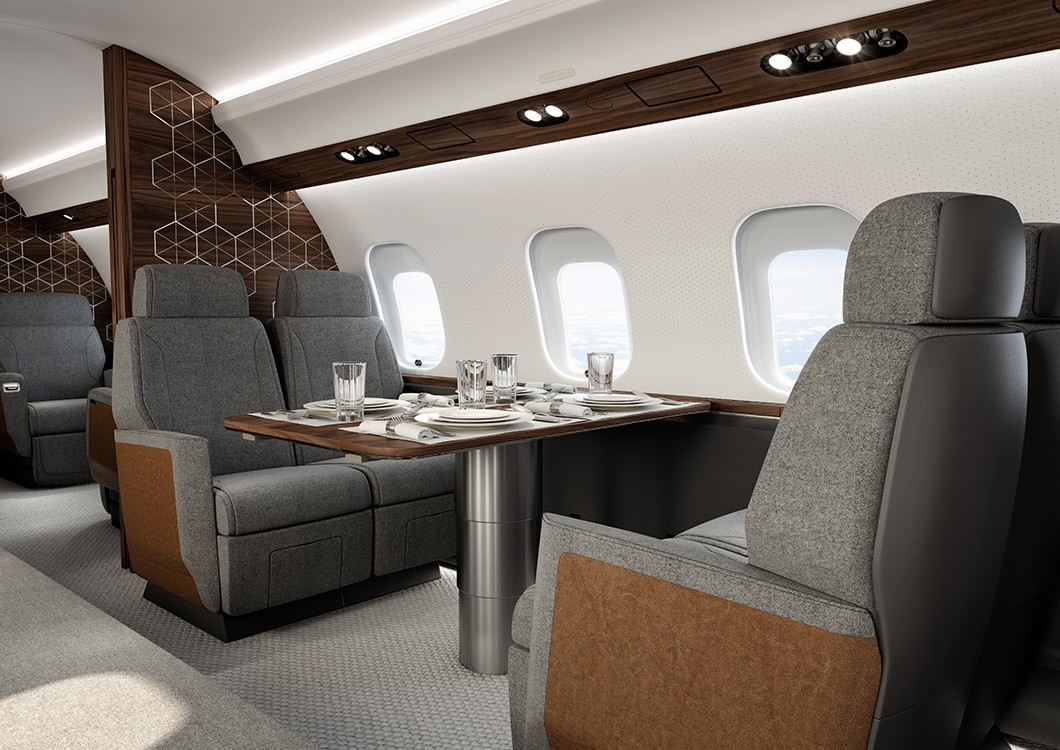 Bombardier Global 6500 cabin for Naples charter