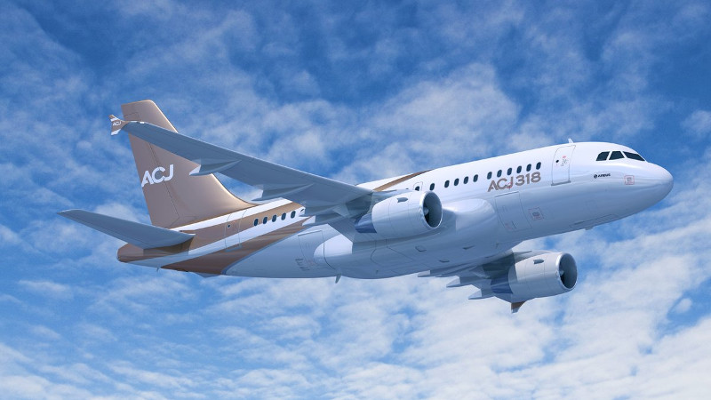 Airbus ACJ318 vip airliner for Naples charter