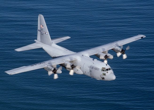 Lockheed C-130 Hercules cargo aircraft for Naples charter