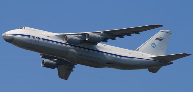 Antonov An-124 Ruslan cargo aircraft for Naples charter