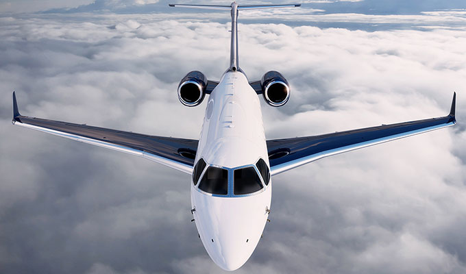 Embraer Legacy 450 view for Naples charter