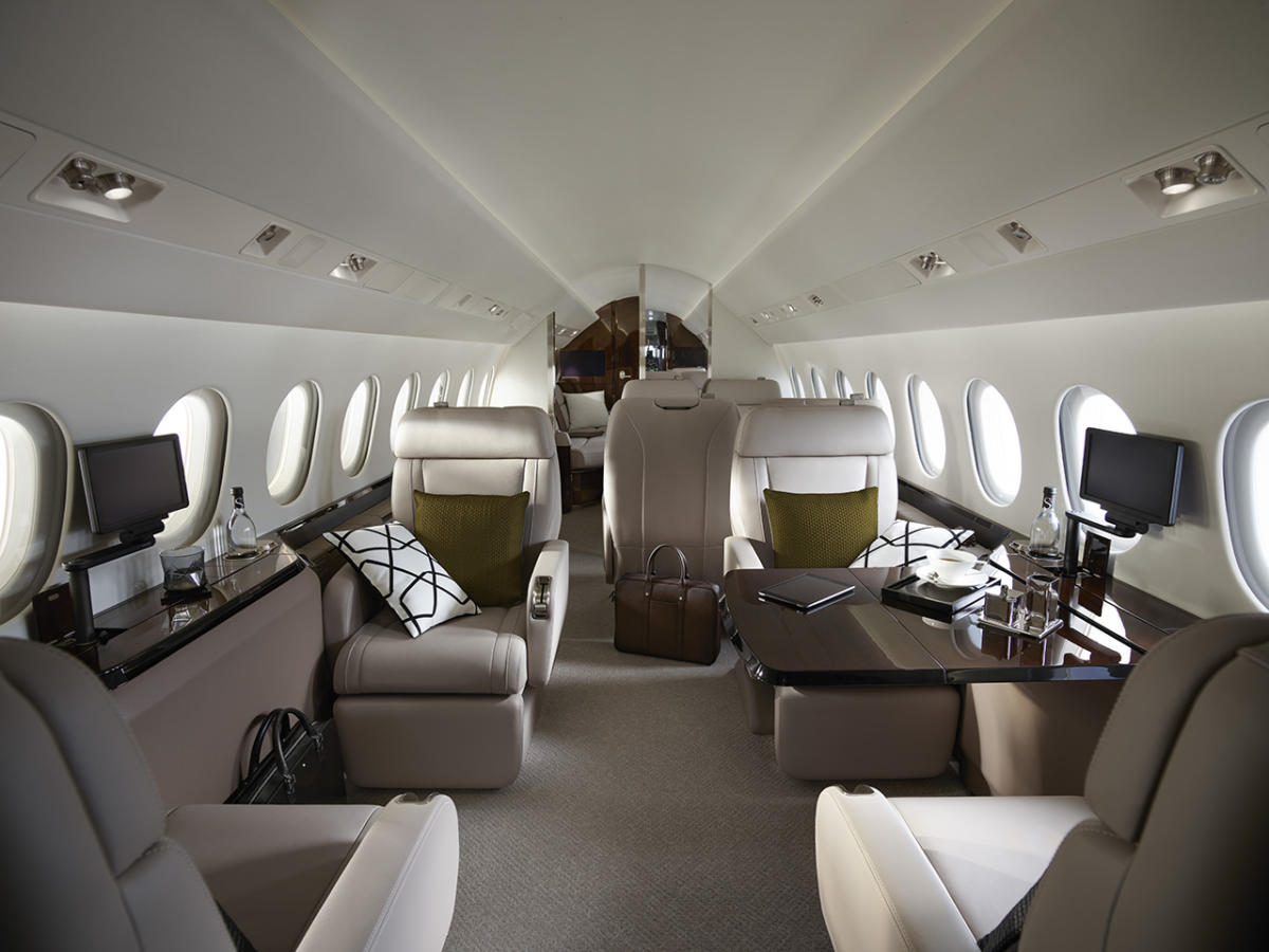 Dassault Falcon 900LX cabin for Naples charter