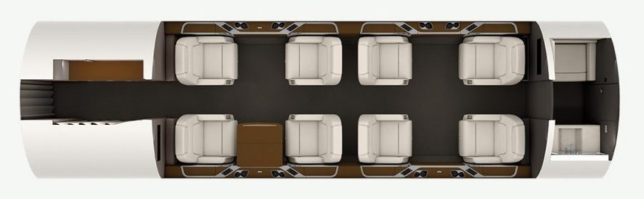 Bombardier Challenger 350 cabin for Naples charter